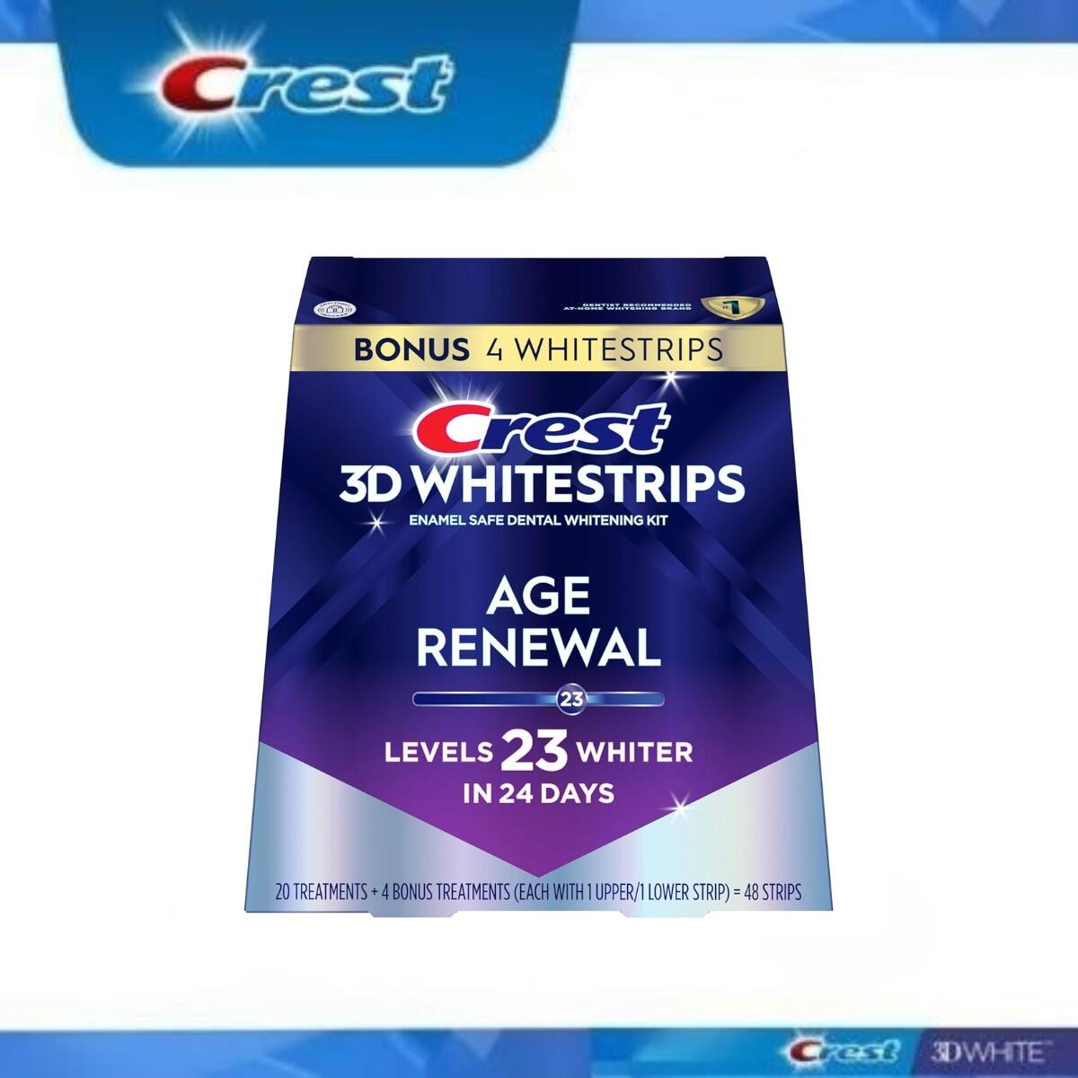 【追跡可能海外メール便】 24回分　(48枚入り)★　クレスト　Crest　レベル23 　ホワイトニング　テープ　3D White　ホワイトニング　白い歯 クレスト 3d ホワイトニング テープ