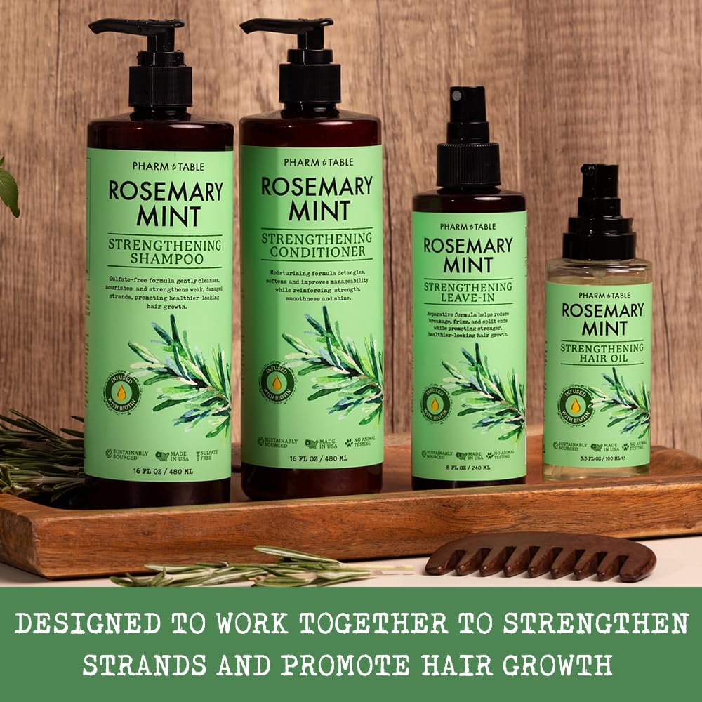 【エクスプレス便】Rosemary & Mint Leave-In Conditioner 240ml 　PHARM to TABLE ファームトゥテーブル　ローズマリー&ミント　コンディショナー　頭皮ケア　乾燥肌　ヘアケア　髪の絡まり解消　くせ毛　美髪ケア　アウトバストリートメント