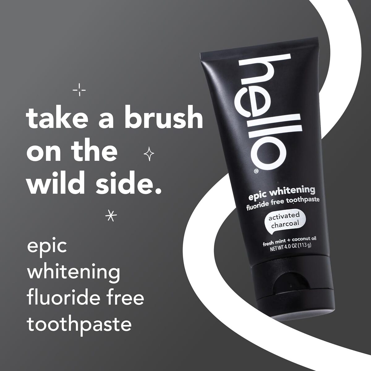 【追跡可能海外メール便】Hello ハロー チャコール ホワイトニング　Toothpaste 歯磨き粉　114g