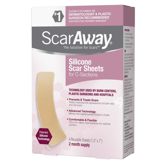 【追跡可能海外メール便】スカーアウェイ 4枚入り Scar Away 4 sheets Cセクション（1.5インチx 7インチ）用のScar Awayシリコン傷跡シート