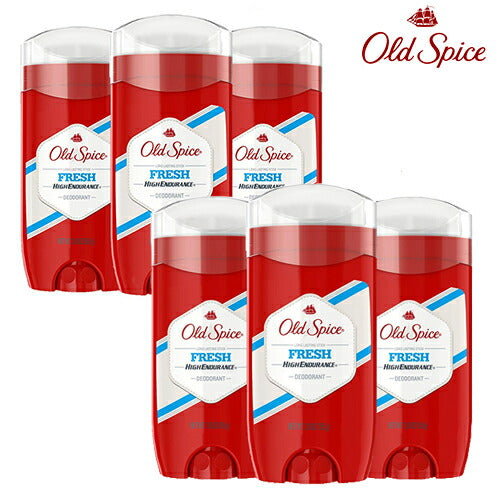 【エクスプレス便】オールドスパイス Old Spice フレッシュ 6個セット 長時間持続 スティックタイプ 3.0oz×6　わき汗　汗止め　制汗剤　海外製品　ワキガ　匂い　汗対策 Deodorant Antiperspirant デオドラント