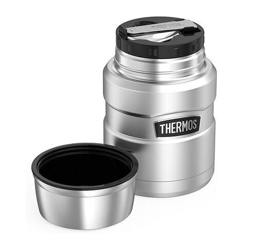 【エクスプレス便】THERMOS Food Jar with Spoon 16 Ounce Stainless Steel サーモス ステンレスキング 16オンス フードジャー 折りたたみスプーン付き ステンレススチール