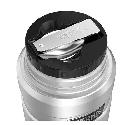 【エクスプレス便】THERMOS Food Jar with Spoon 16 Ounce Stainless Steel サーモス ステンレスキング 16オンス フードジャー 折りたたみスプーン付き ステンレススチール
