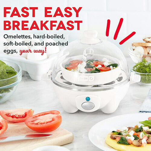 【エクスプレス便】Dash Rapid Egg Cooker white ダッシュ エッグクッカー ホワイト ゆで卵 最大6個 スクランブルエッグ