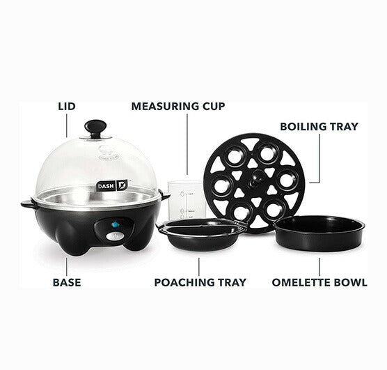 【エクスプレス便】Dash Rapid Egg Cooker black ダッシュ エッグクッカー ブラック ゆで卵 最大6個 スクランブルエッグ