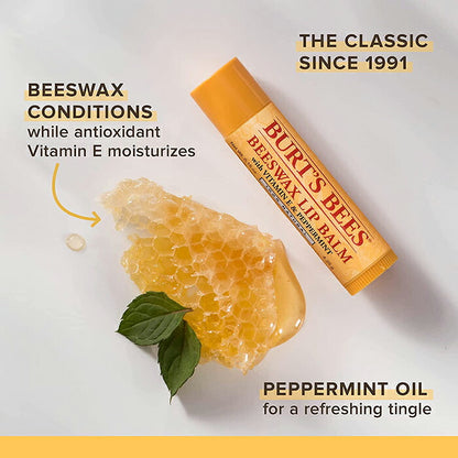 【追跡可能海外メール便】Burt's Bees Beeswax Lip Balm value 4pack　バーツビーズリップバーム4本セット　唇の保湿に　リップバーム