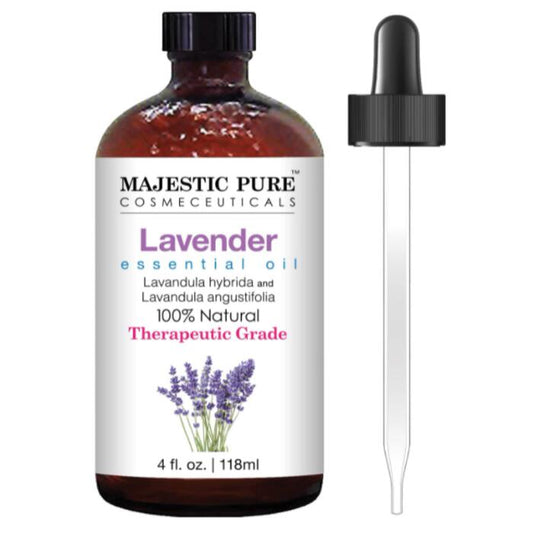 【追跡可能海外メール便】MAJESTIC PURE 　ラベンダー エッセンシャルオイル セラピーグレード　アロマセラピー　マッサージ 118ml　Lavender Essential Oil with Therapeutic Grade アロマ　ラベンダー　エッセンシャルオイル　オイル　マッサージ