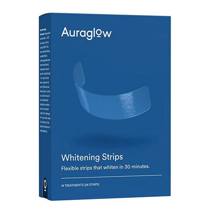 【追跡可能海外メール便】AuraGlow Teeth Whitening Strips 8 Strips, 14 Day Treatment オーラグロウ 14回分（28枚） Enamel Safe, Whiten Teeth, Hydrogen Peroxide Stripsホワイトニングケア　ホワイトニング　白い歯　テープ