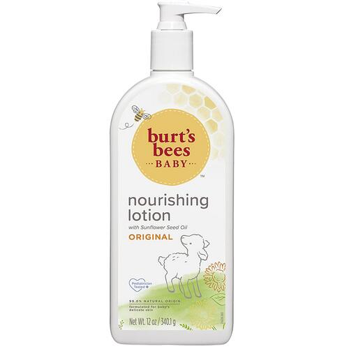 【エクスプレス便】バーツビーズベビーローション 340g Burt's Bees Baby Lotion for Sensitive Skin12oz 　ベビーローション 敏感肌用　ベビーケア　刺激なし　オリジナルの香り　乳児　乾燥　保湿　保護　シアバター　自然由来