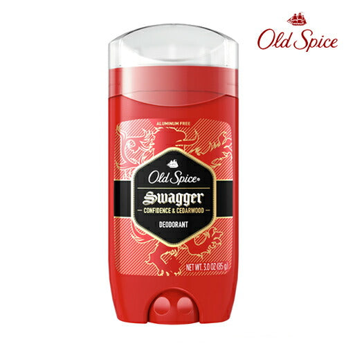 【追跡可能海外メール便】Old Spice Aluminum Free Deodorant for Men Red Collection, Swagger, Lime & Cedarwood Scent 3oz オールドスパイス　ライム　シダーウッドの香り　85g 長時間持続 スティックタイプ  わき汗　汗止め　制汗剤