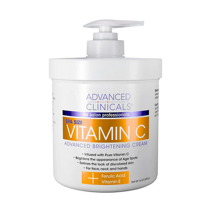 【エクスプレス便】Advanced Clinicals Vitamin C　顔＆身体用　保湿クリーム  ビタミンC　16 oz  454 g