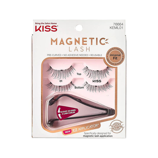 【追跡可能海外メール便】Kiss Magnetic Lash 01 With Applicator マグネット式つけまつ毛　アプリケーター付き　接着剤いらず　のりいらず　マグネットつけまつげ　時短　付け直し楽々　美容　美容液　コスメ　化粧品