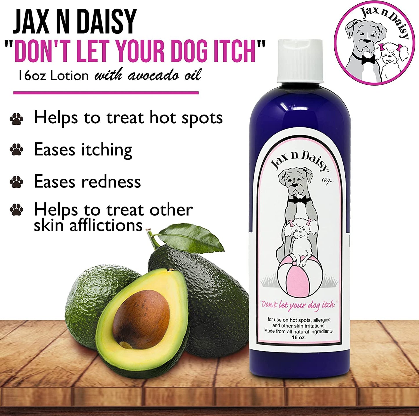【エクスプレス便】Jax N Daisy　"Don't let Your Dog Itch" Lotion 16oz　犬用ローション ふけ　かゆみ　発疹 　アレルギー　ノミ