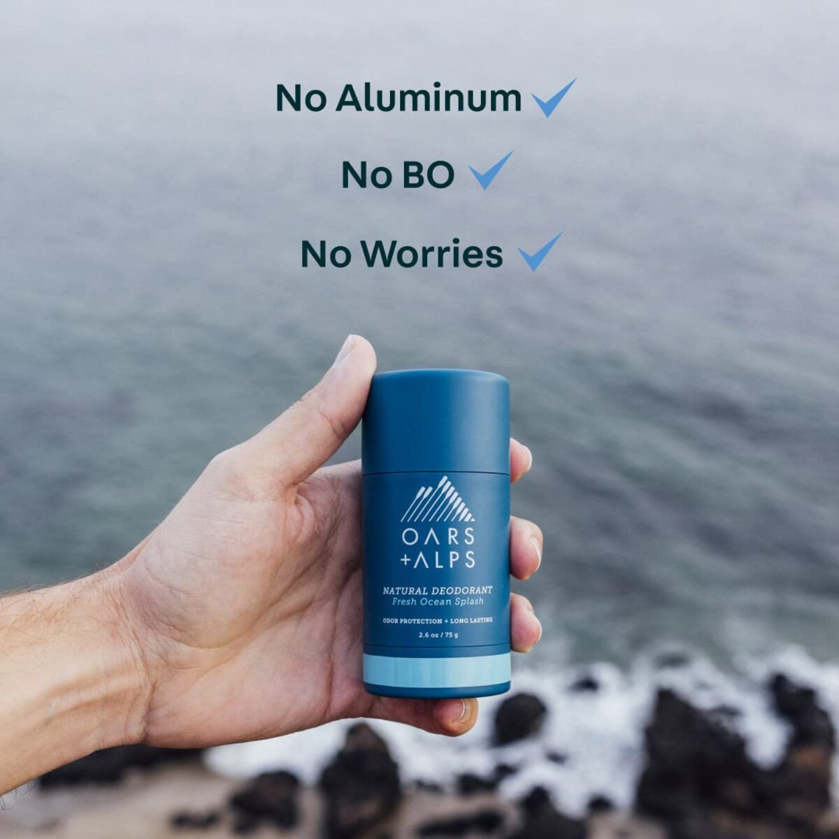 【追跡可能海外メール便】オールス＋アルプス　Oars + Alps Aluminum Free Deodorant for Men and Women 75g/ 　2.6oz アルミニウムフリー デオドラント（男女兼用）フレッシュオーシャンスプラッシュの香り　制汗剤