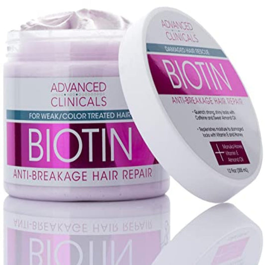 【エクスプレス便】Advanced Clinicals Biotin Hair Mask Treatment 12Fl Oz　アドバンスド クリニカルズ ビオチン ヘア リペアマスク 355ml  ヘアケア　トリートメント　傷み（810400031616）