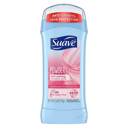 【追跡可能海外メール便】Suave Deodorant Stick Powder 2.6ozスエーヴ デオドラントスティック パウダー 74g制汗剤　スティックタイプ　塗った後白くならない　長時間効果持続　汗の悩み　女性用