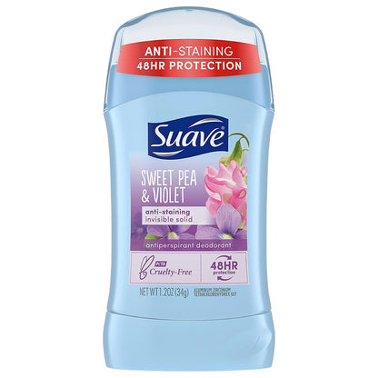 【追跡可能海外メール便】Suave Deodorant Stick Sweet Pea & Violet 1.2ozスエーヴ デオドラントスティック スウィートピー＆バイオレット 34g制汗剤　スティックタイプ　塗った後白くならない　長時間効果持続　汗の悩み　女性用