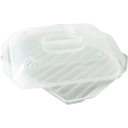 【追跡可能海外メール便】Nordic Ware Bacon Rack with Lid Whiteノルディックウェア ふた付きコンパクトベーコンラックキッチン用品　電子レンジ調理　簡単調理　耐熱