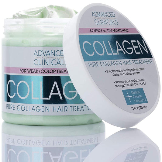 【エクスプレス便】Advanced Clinicals Collagen Hair Mask Treatment Deep Protein Conditione 12Fl Oz 　アドバンスド クリニカルズ コラーゲン ヘア リペアマスク 355ml  ヘアケア　トリートメント　傷み