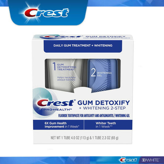 【エクスプレス便】Crest Pro-Health Gum Detoxify + Whitening Two- Step Toothpaste 4.0 and 2.3 oz　クレストプロヘルス 2ステップ歯磨き粉 113g + 65g  ホワイトニング  白い歯    歯茎の炎症