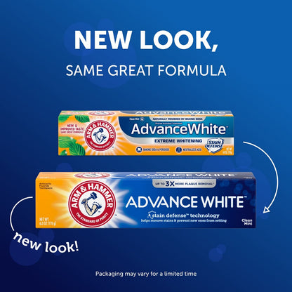 【エクスプレス便】【お得な4本セット】Arm & Hammer Advance White Toothpaste Clean Mint Flavor 6.0oz Pack of 4アームアンドハンマー アドバンスホワイト クリーンミント 歯磨き粉 170g（4本セット）ホームホワイトニング　ホワイトニング歯磨き粉　リニューアル