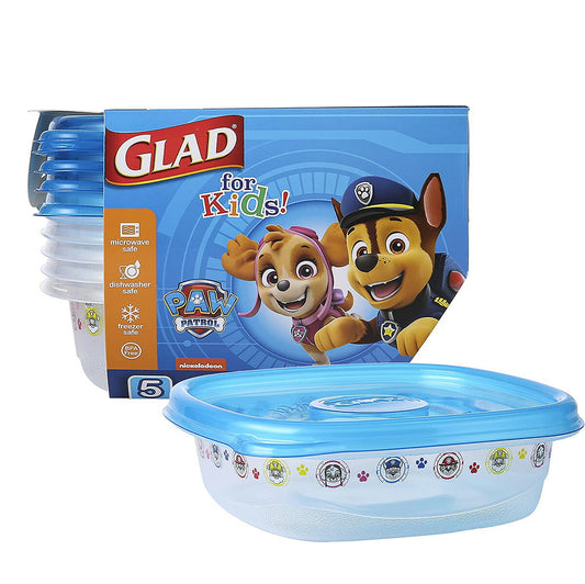 【エクスプレス便】Glad for Kids Paw Patrol GladWare Medium Lunch Square Food Storage Containers 5 Count Set  パウ・パトロール グラッド ミディアムランチコンテナー  5個入り　ピクニック　お弁当　プラスチック　BPAフリ