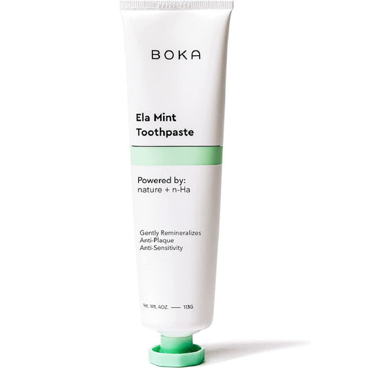 【エクスプレス便】Boka Natural Toothpast ela Mint 4oz , Fluoride Freeボカ　天然歯磨き粉　エラ・ミント（113g）フッ素不使用　歯科医推奨　口腔ケア