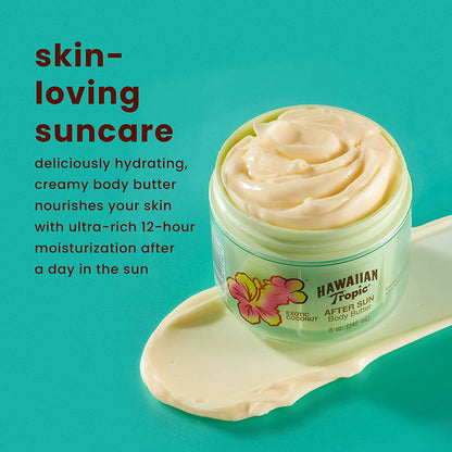 【エクスプレス便】Hawaiian Tropic After Sun Lotion Moisturizer and Hydrating Body Butter with Coconut Oil 8oz ハワイアントロピック アフターサン ボディーバター 240ml　ボディクリーム　ボディケア　日焼け後