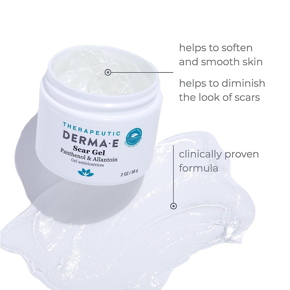 【追跡可能海外メール便】【DERMA-E】DERMA-E Scar Gel Therapeutic Natural Scar Treatment for Face 2oz ダーマイー ナチュラル スカー トリートメントジェル  56g　傷 やけど ニキビ跡　保湿クリーム