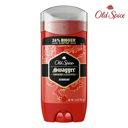 【追跡可能海外メール便】26%増量版　Old Spice Aluminum Free Deodorant for Men Red Collection, Swagger, Lime & Cedarwood Scent 3.8oz オールドスパイス　ライム　シダーウッドの香り　107g 長時間持続 スティックタイプ  わき汗　汗止め　制汗剤