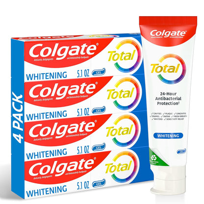 【エクスプレス便】【 お得な4本セット】コルゲート Colgate Total Whitening Toothpaste Gel 10 Benefits Whitens Teeth and Provides Sensitivity Relief Mint Flavor 4 Pack 5.1 Ozトータル ホワイトニング歯磨き粉ジェル  白い歯 知覚過敏