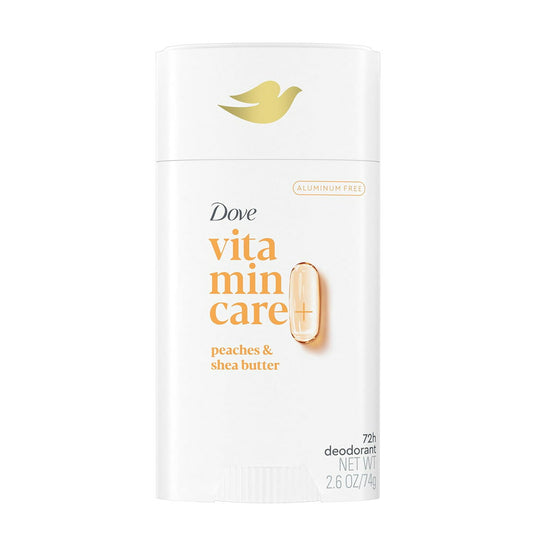 【追跡可能海外メール便】Dove VitaminCare+ Aluminum Free Deodorant Stick Peaches & Shea Butter 2.6 ozダヴ ビタミンケア アルミニウムフリー デオドラント スティック 74g　スティックタイプ　ピーチとシアバターの香り　汗・匂いの悩み