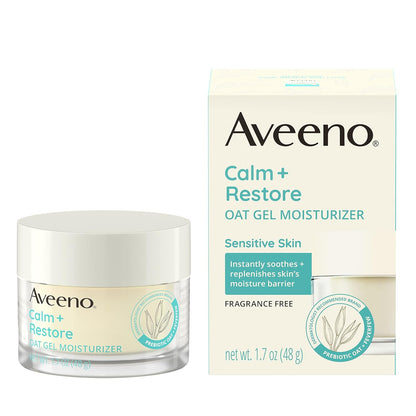 【エクスプレス便】Aveeno Calm + Restore Oat Gel Facial Moisturizer for Sensitive Skin Fragrance-Free 1.7 oz アべーノ  オーツジェルフェイシャルモイスチャライザー 無香料 48g