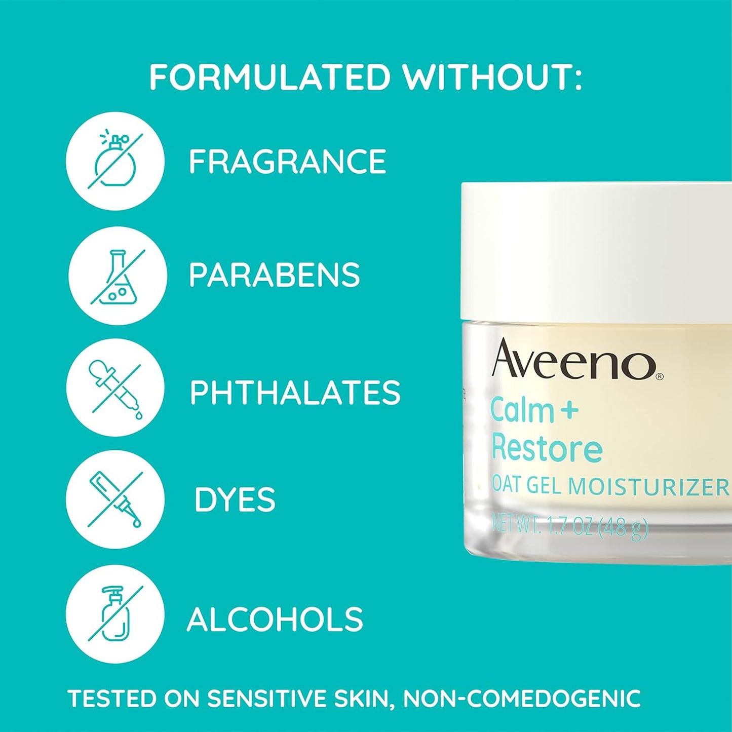 【エクスプレス便】Aveeno Calm + Restore Oat Gel Facial Moisturizer for Sensitive Skin Fragrance-Free 1.7 oz アべーノ  オーツジェルフェイシャルモイスチャライザー 無香料 48g