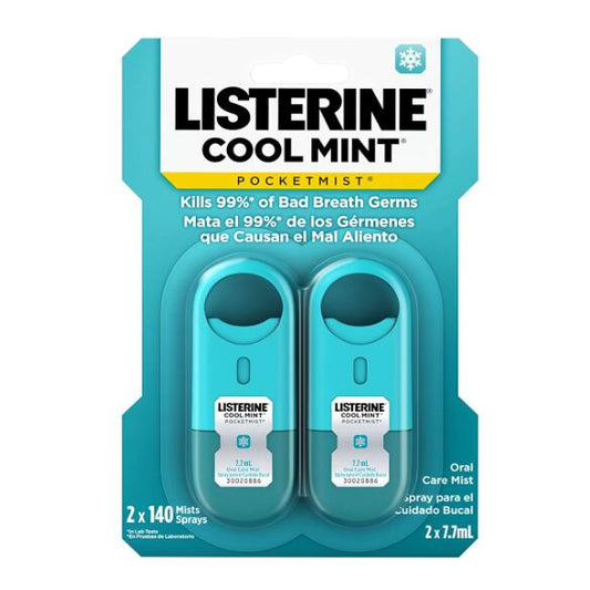 【追跡可能海外メール便】【2個セット】 Listerine Pocketmist Cool Mint Oral Care Mist to Get Rid of Bad  eath, リステリン 口臭用ポケットミスト クールミント 2 Pack x 7.7ml