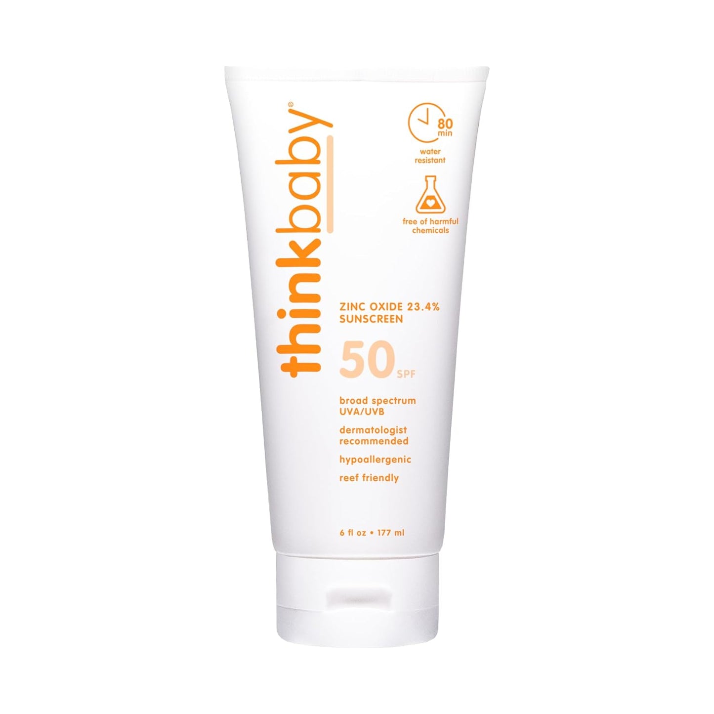 【エクスプレス便】 Thinkbaby Sunscreen SPF50+  6oz  シンクベビー 日焼け止めクリーム SPF50+ Sunscreen  海 日焼け