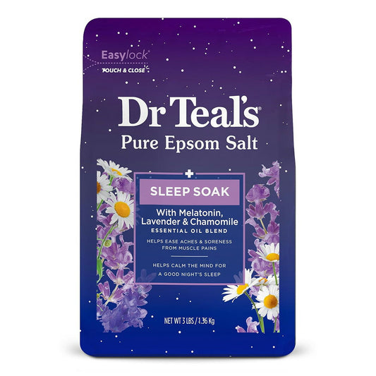 【エクスプレス便】Dr Teal's Pure Epsom Salt Soak Sleep Blend withLavender & Chamomile Essential Oils 3 lbs　ドクター ティールズ エプソム ソルト 1.36kg  ラベンダーとカモミール エッセンシャル オイル配合   お風呂　アロマ　安眠