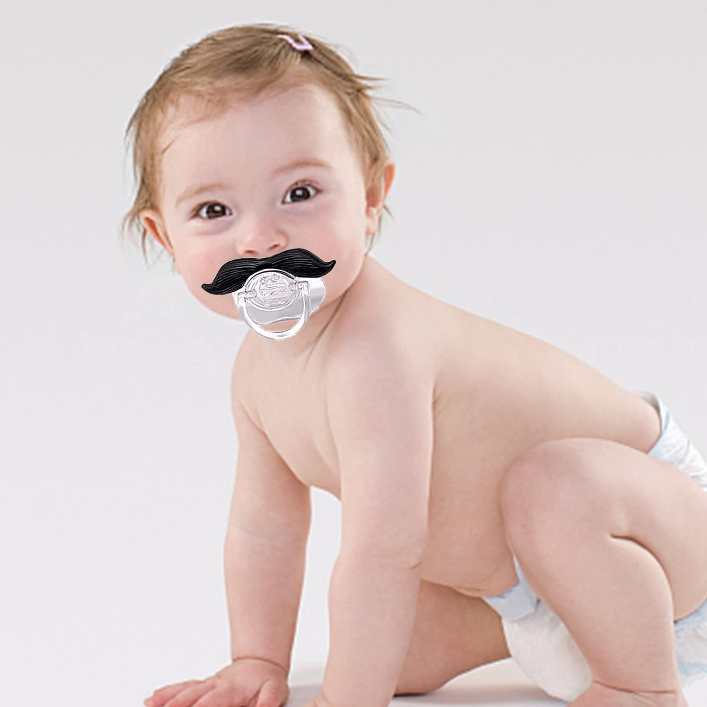 【追跡可能海外メール便】6個セット Funny Pacifier Infant Pacifier Cute Kissable Lips and Gentleman Mustache Teeth Pacifier 3.52oz ファニーパシファイア リップマーク 歯 髭付き おしゃぶり 新生児　99.8g　赤ちゃん  ベビー用品