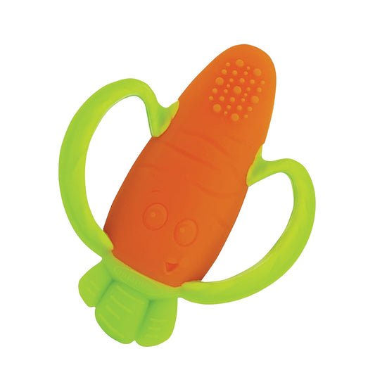 【追跡可能海外メール便】Infantino Lil' Nibbles Textured Silicone Baby Teether Orange Carrot 1.76oz インファンティーノ ベビー用シリコン歯固め ニンジンオレンジ 50g