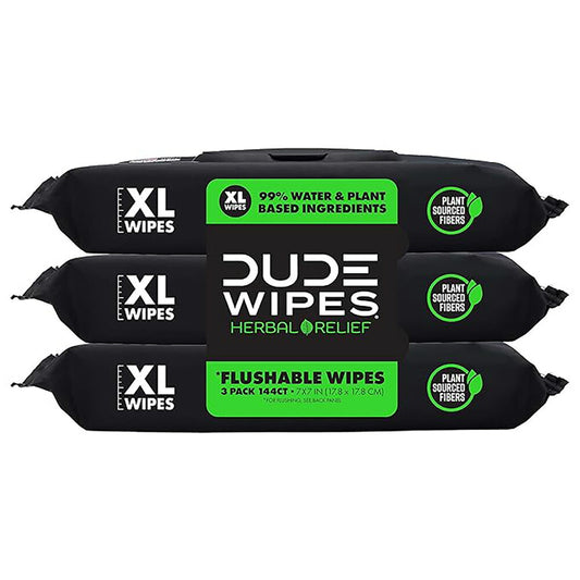 【エクスプレス便】DUDE Wipes Flushable Wipes  48Wipes 3 Pack Herbal Relief Extra-Large   DUDE ワイプ ハーバルリリーフ 48枚 3個セット エクストララージ  　ウェットティッシュ