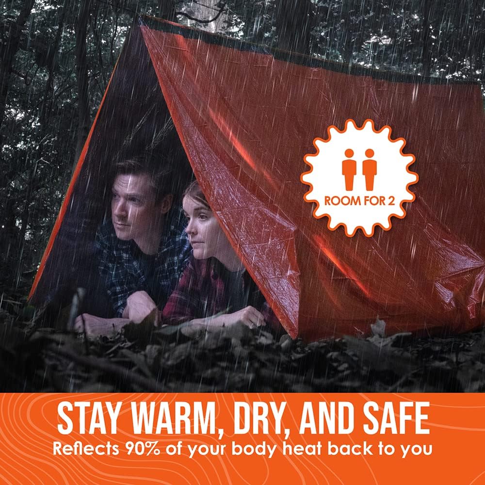 【エクスプレス便】Go Time Gear Survival Life Tent  2 Person Mylar Emergency Shelter Tube Tent + Paracord 8.7oz  ゴー タイム ギア サバイバルライフテント  2人用 緊急シェルターチューブテント + パラコード 246g 防災 防災グッズ