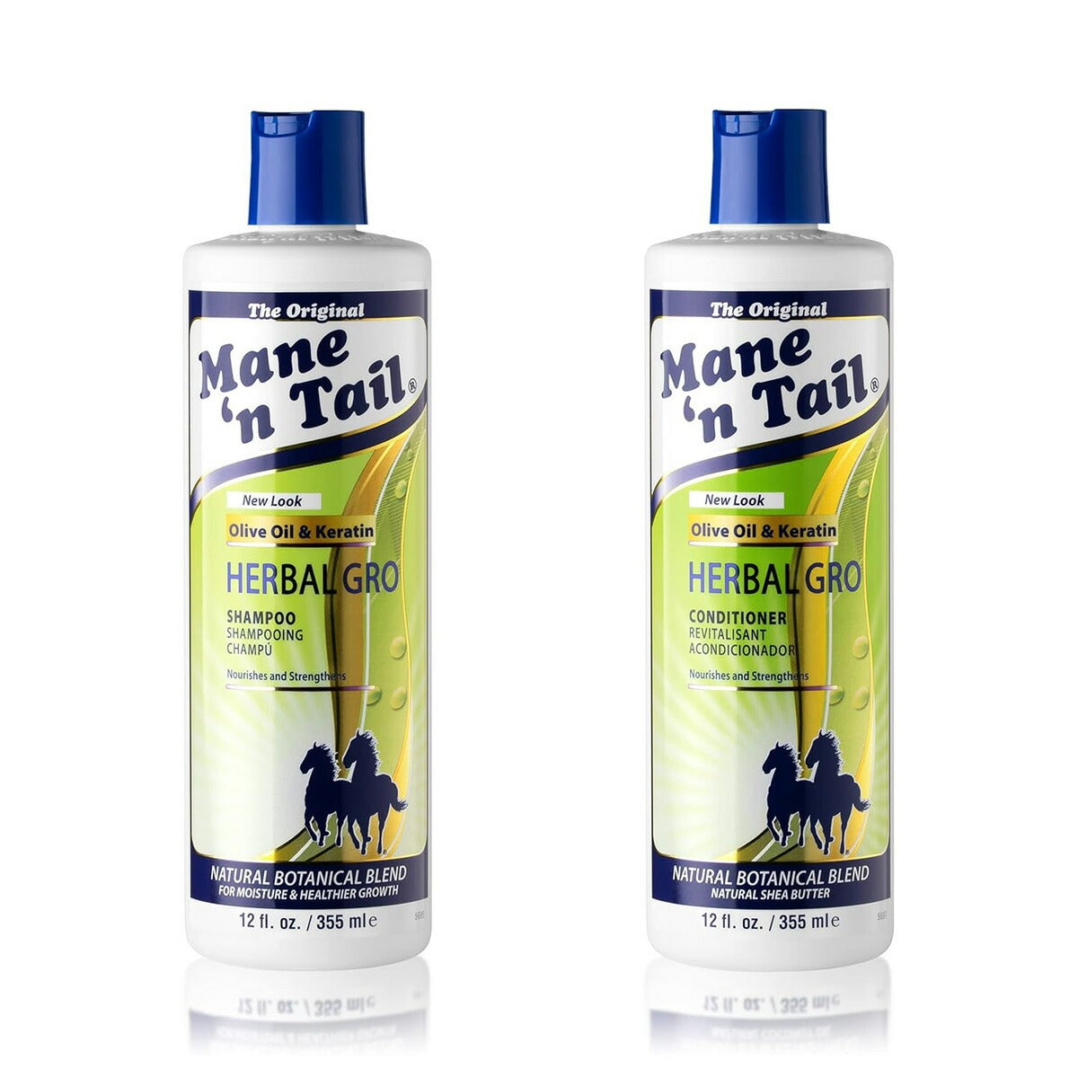 【エクスプレス便】Mane 'n Tail Herbal Gro Shampoo & Conditioner Olive Oil Complex 12ozオリーブ油配合シャンプー&コンディショナー