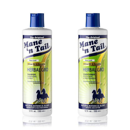【エクスプレス便】Mane 'n Tail Herbal Gro Shampoo & Conditioner Olive Oil Complex 12ozオリーブ油配合シャンプー&コンディショナー