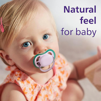 【追跡可能海外メール便】Philips Avent Ultra Air Pacifier Fresh Lilac / Pastel Green フィリップス ウルトラエアーおしゃぶり  0〜6ヶ月用   フレッシュライラック / パステルグリーン  フリー とっても柔らかなベイビーおしゃぶり  各1個ずつ