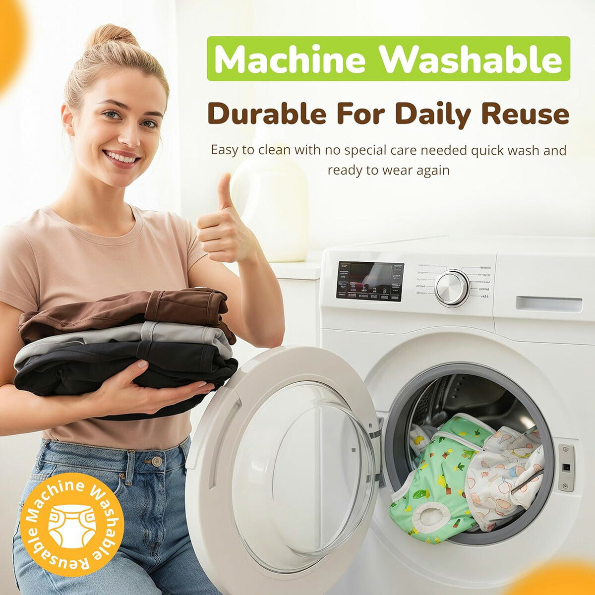 【エクスプレス便】Pet Magasin Reusable Washable Dog Diapers (Pack of 3)  X-Small (10”-12” Waist)  再利用可能・洗える犬用おむつ（3枚パック）(25.5-30.5cm)