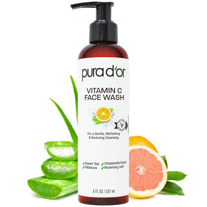 【エクスプレス便】pura d'or ビタミンC フェイスウオッシュ 237ml  ピュラドール Vitamin C Face Wash 8oz ビタミンC 洗顔料 ジェル状の洗顔料