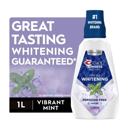 【エクスプレス便】 【Crest 3D White】クレスト３Dホワイト  ブリリアンスミント Crest 3D White Brilliance Whitening Mouthwash 33.8oz