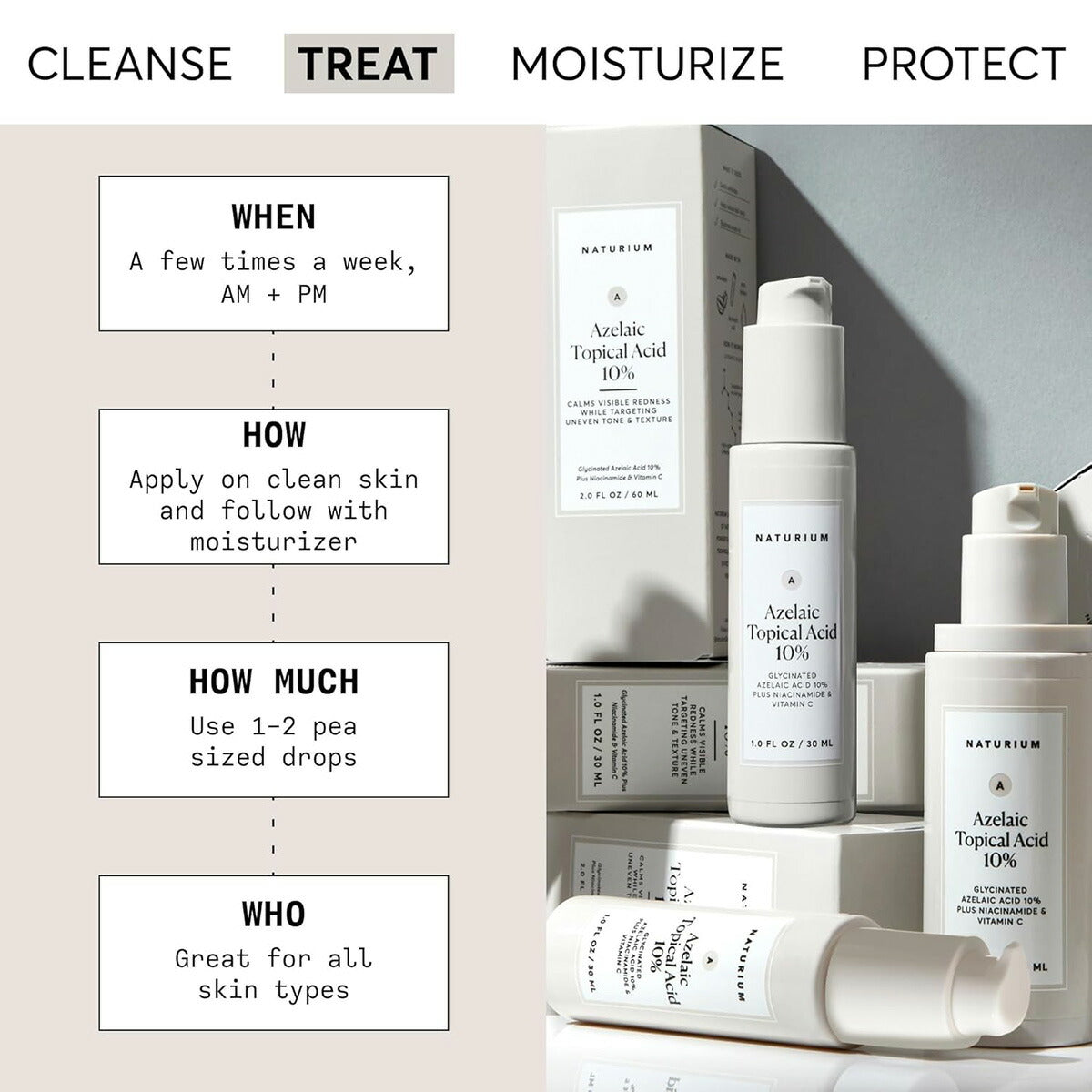 【追跡可能海外メール便】Naturium アゼライン酸 10% トピカルアシッド 30ml   ナチュリウム  Azelaic Topical Acid 10% Face & Skin Care Beauty Treatment 1ozナイアシンアミド  ビタミンC誘導体