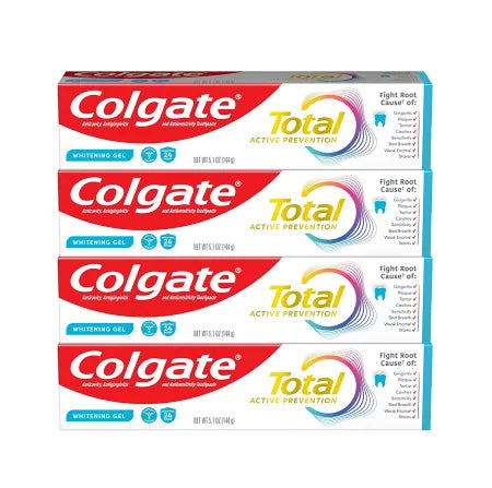 【エクスプレス便】【 お得な4本セット】コルゲート Colgate Total Whitening Toothpaste Gel 10 Benefits Whitens Teeth and Provides Sensitivity Relief Mint Flavor 4 Pack 5.1 Ozトータル ホワイトニング歯磨き粉ジェル  白い歯 知覚過敏