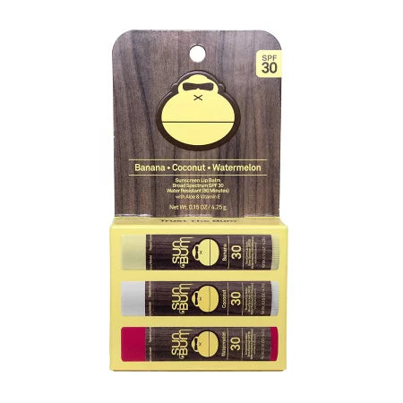 【追跡可能海外メール便】Sun Bum SPF 30 Sunscreen Lip Balm 0.15oz Pack of 3 サンバム 日焼け止め リップバーム 4.25g  3本セット SPF30 バラエティパック  乾燥　うるおい　保湿　リップ　リップケア リップクリーム